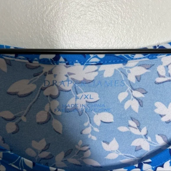 Draper James Blue Floral Ruffle Hem Tank Dress Womens L/XL NWT - Picture 6 of 9